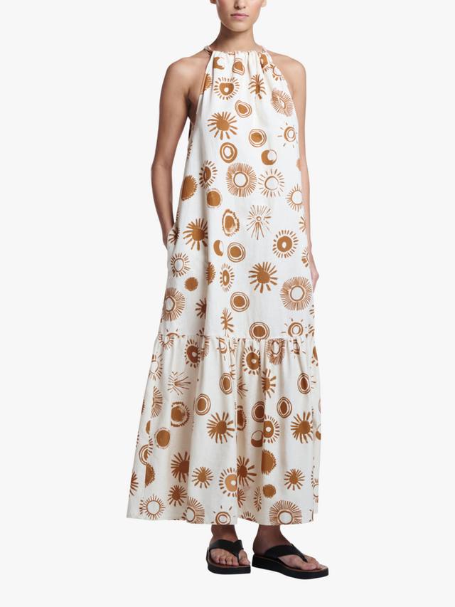 

Халат макси из льна и хлопка Ibiza с запахом ASCENO, White/Brown