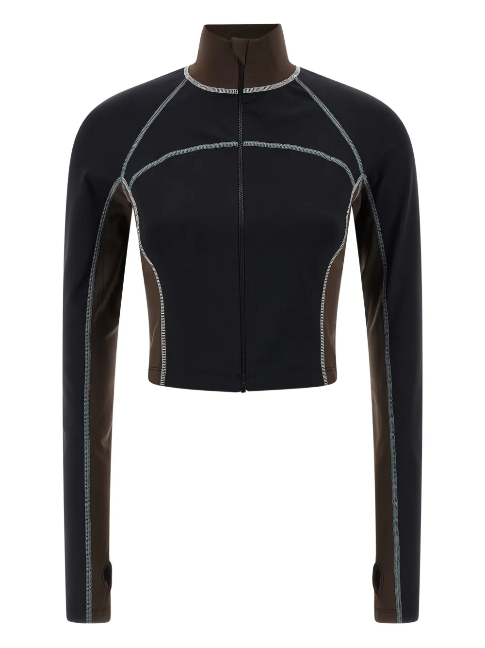 

Топ с высоким горлом и логотипом Fendi, черный