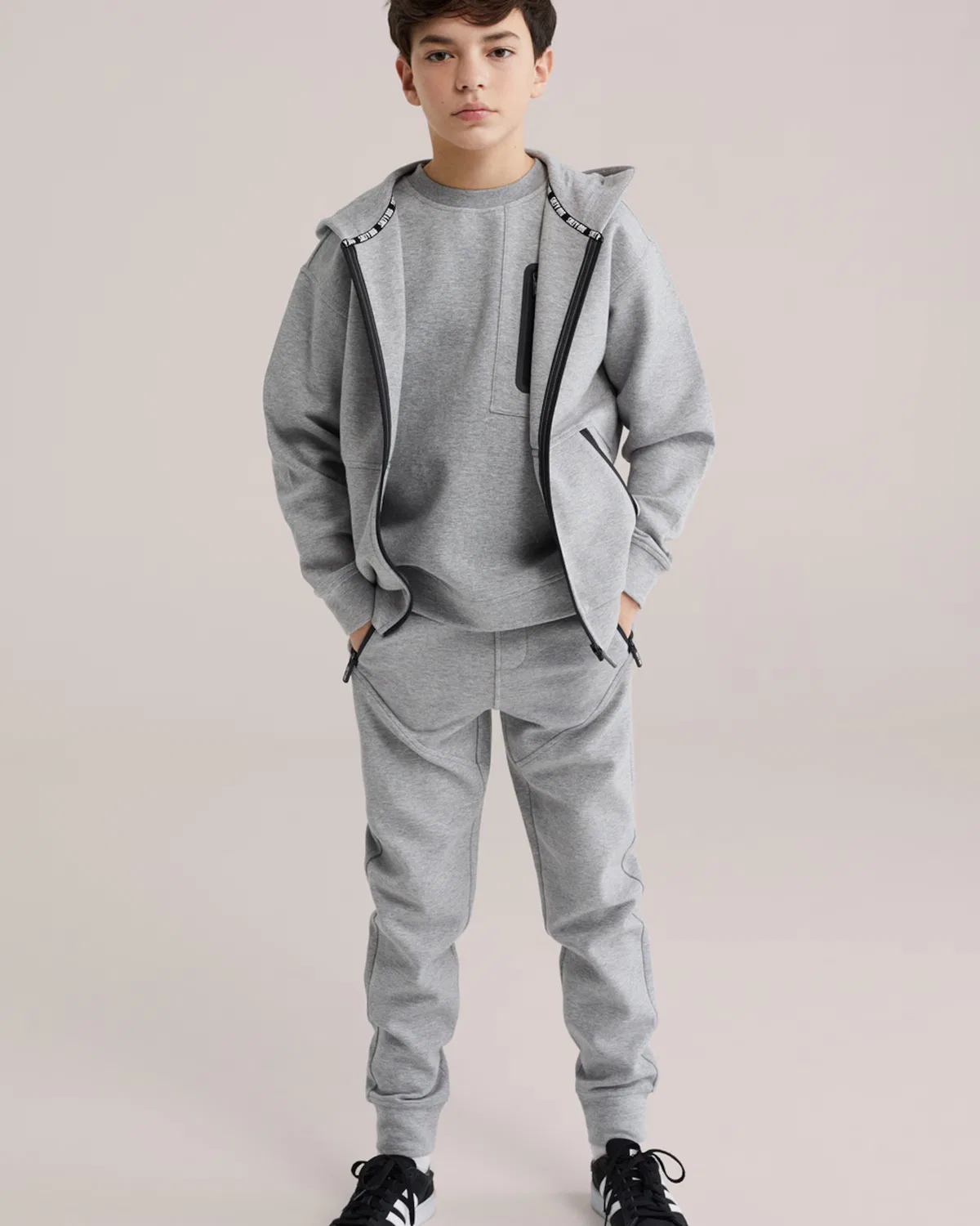 Толстовка на молнии We Fashion, Mottled Grey — фото 4