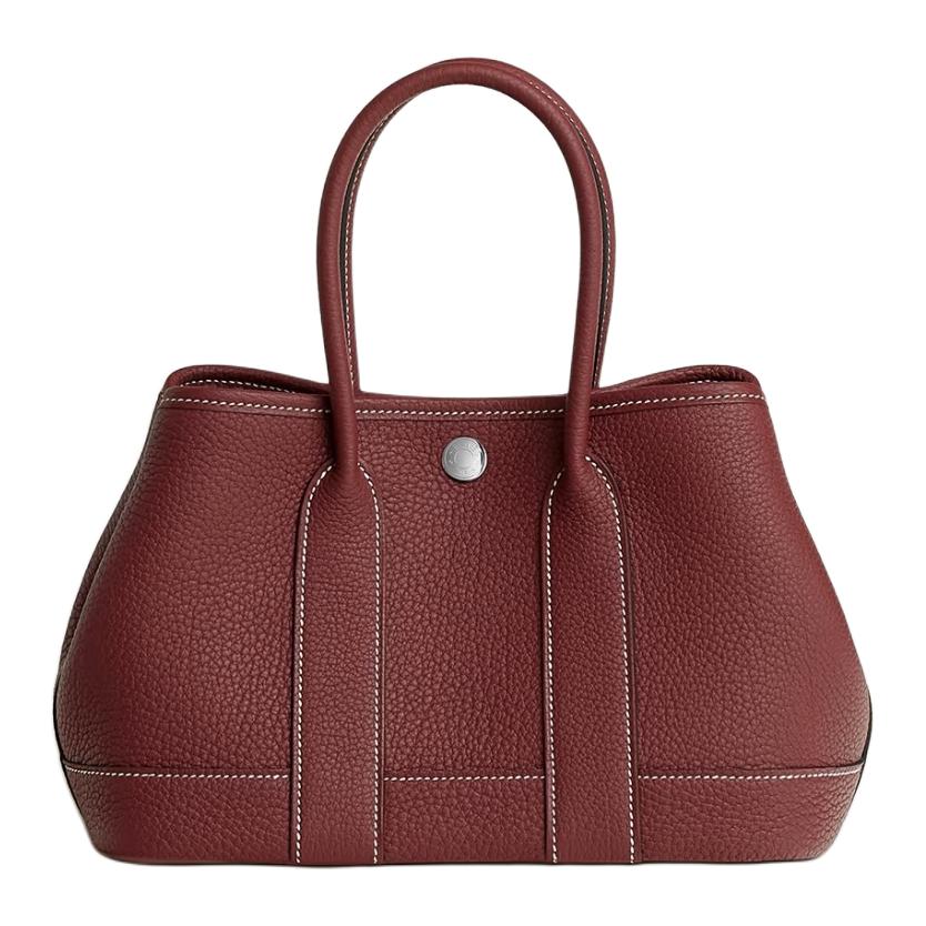 

HERMES Нео Гарден 23 Холщовая с кожаной отделкой сумка через плечо мини женская 55 Руж Эйч красная