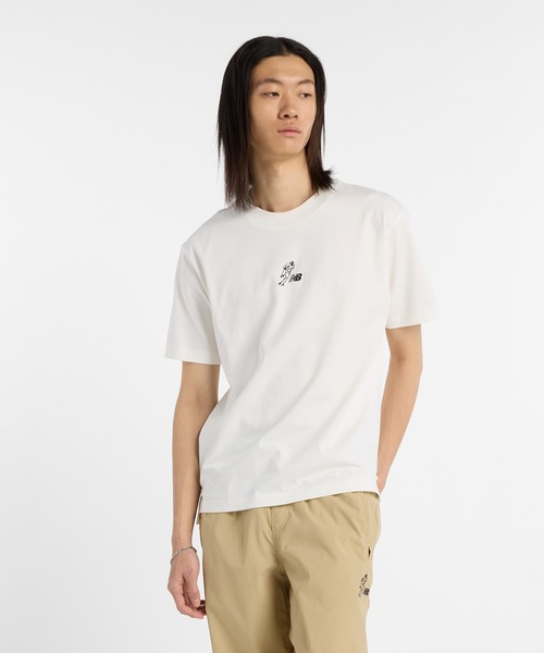 

Футболка с коротким рукавом, плотный хлопок New Balance, кремовый