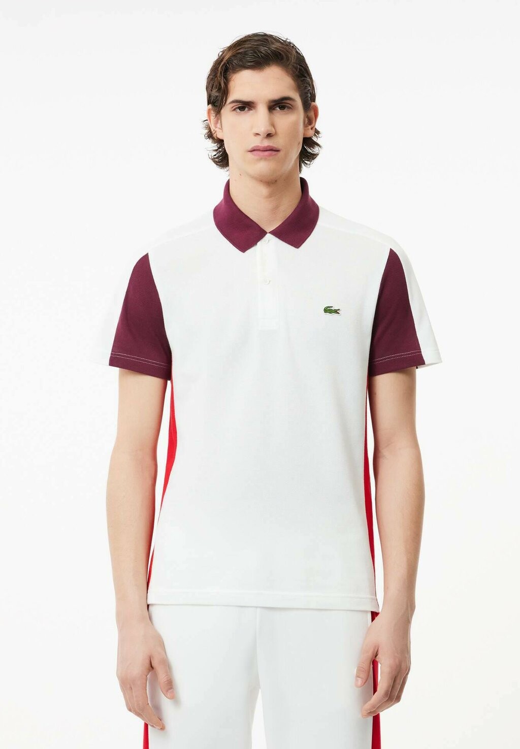 

Поло Lacoste, белое бордо-ружье igy