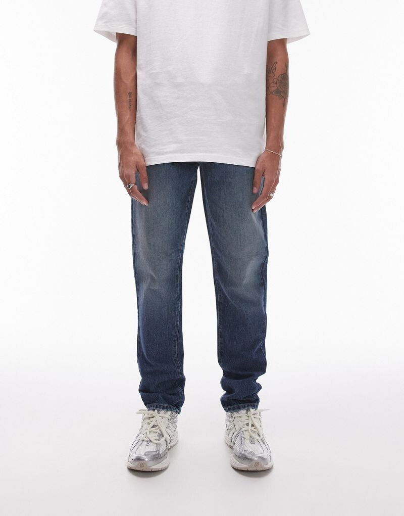 

Темные зауженные джинсы Topman