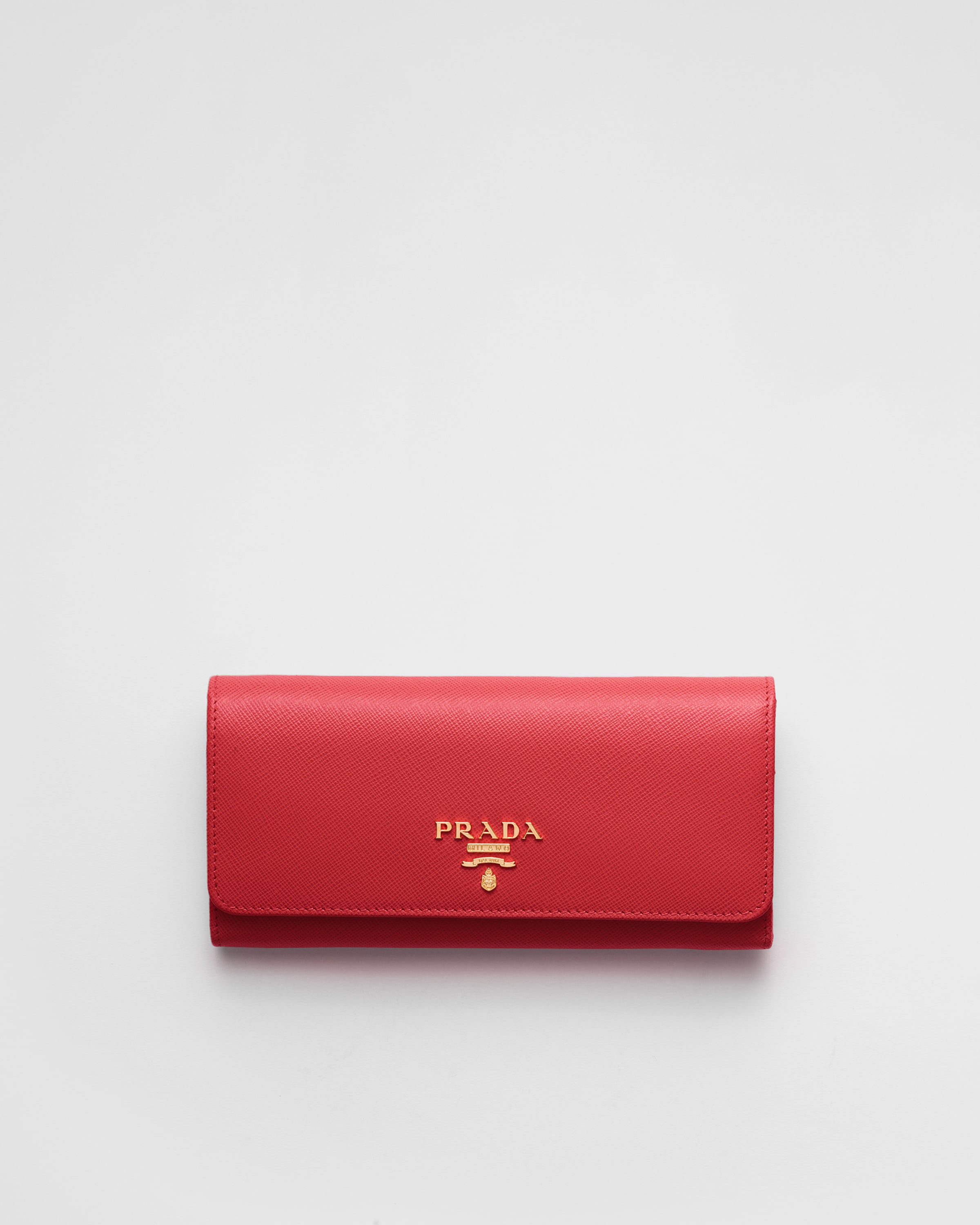 

Большой кошелек из сафьяновой кожи Prada, ярко-красный