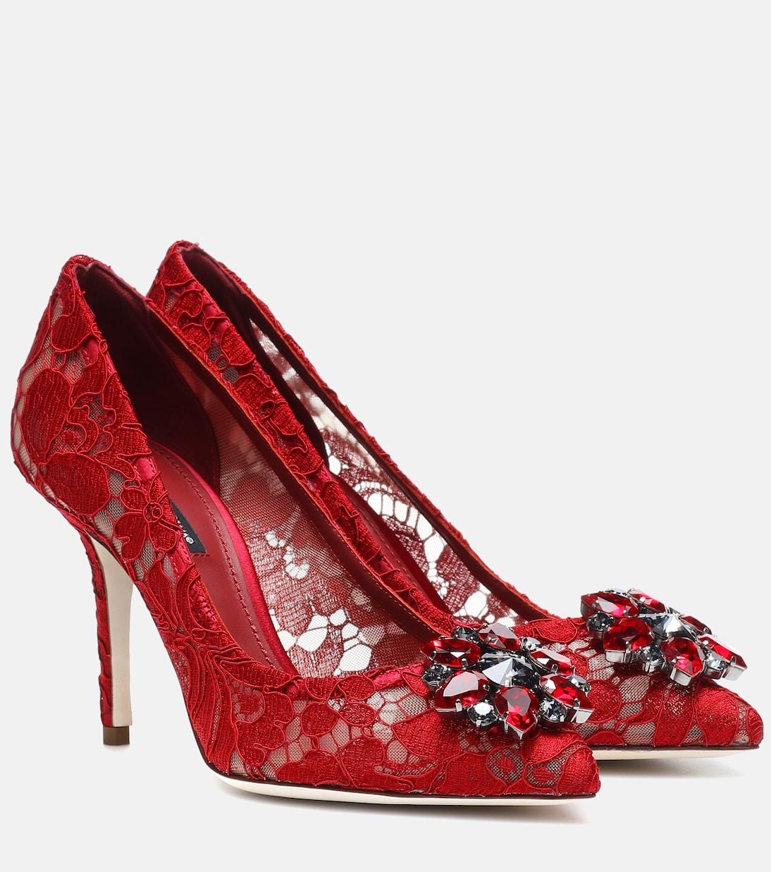 Туфли Bellucci с кружевом и декором Dolce&Gabbana, Dark Red