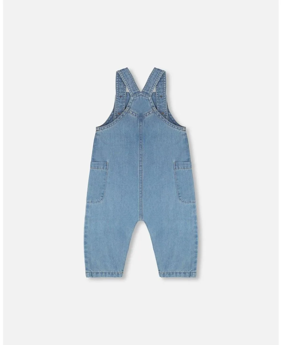 Детский комбинезон из шамбре для мальчиков Deux par Deux, светло-голубой denim — фото 2