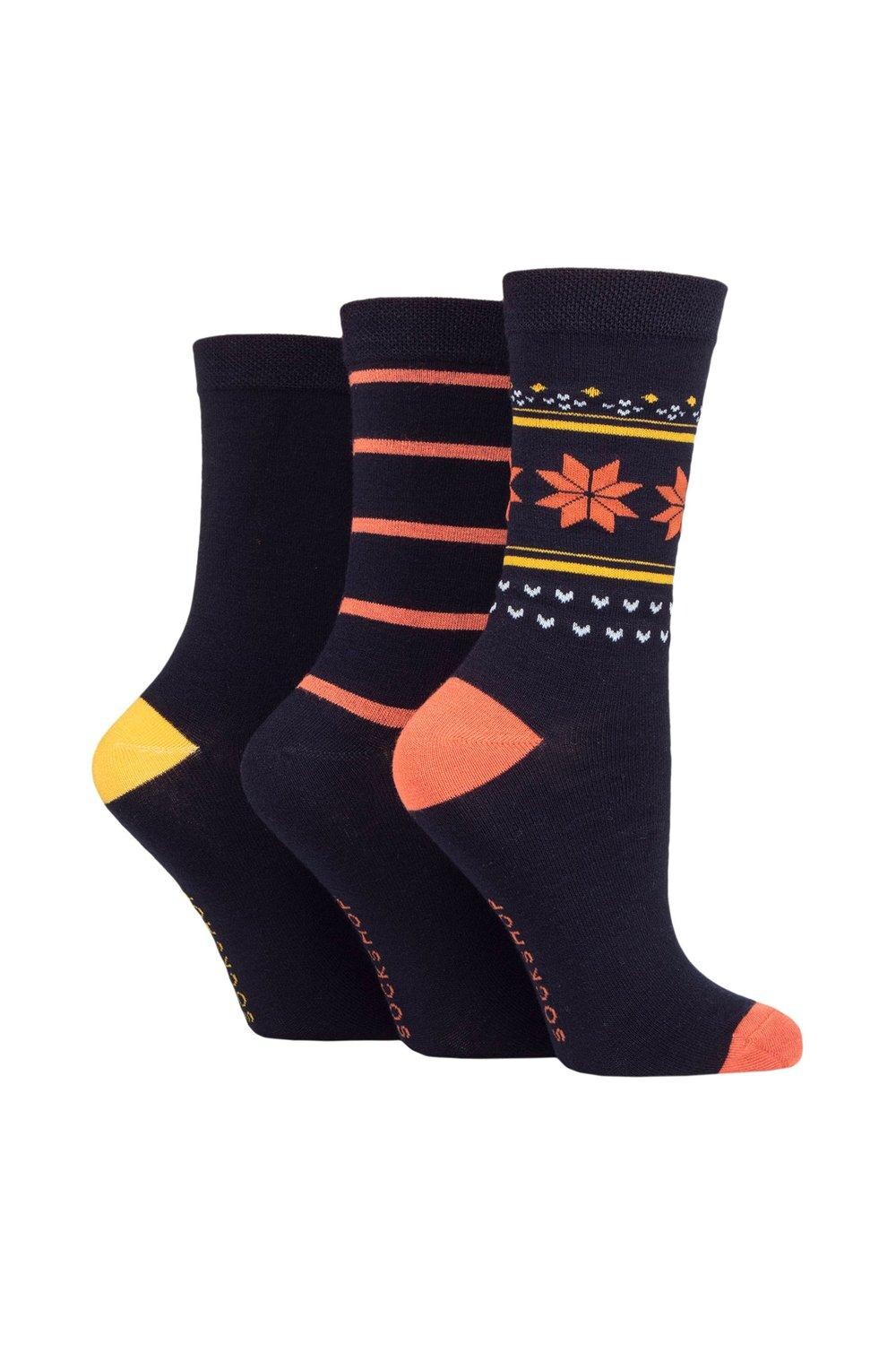 

3 пары рождественских бамбуковых носков SOCKSHOP Lazy Panda, синий