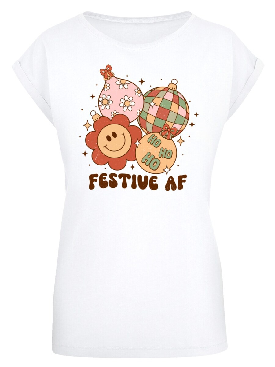 

Футболка F4NT4STIC Shirt Festive AF Christmas Tree Balls, белый