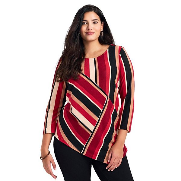 

Женский топ Kaya асимметричный hacci plus size Avenue, Spice Combo