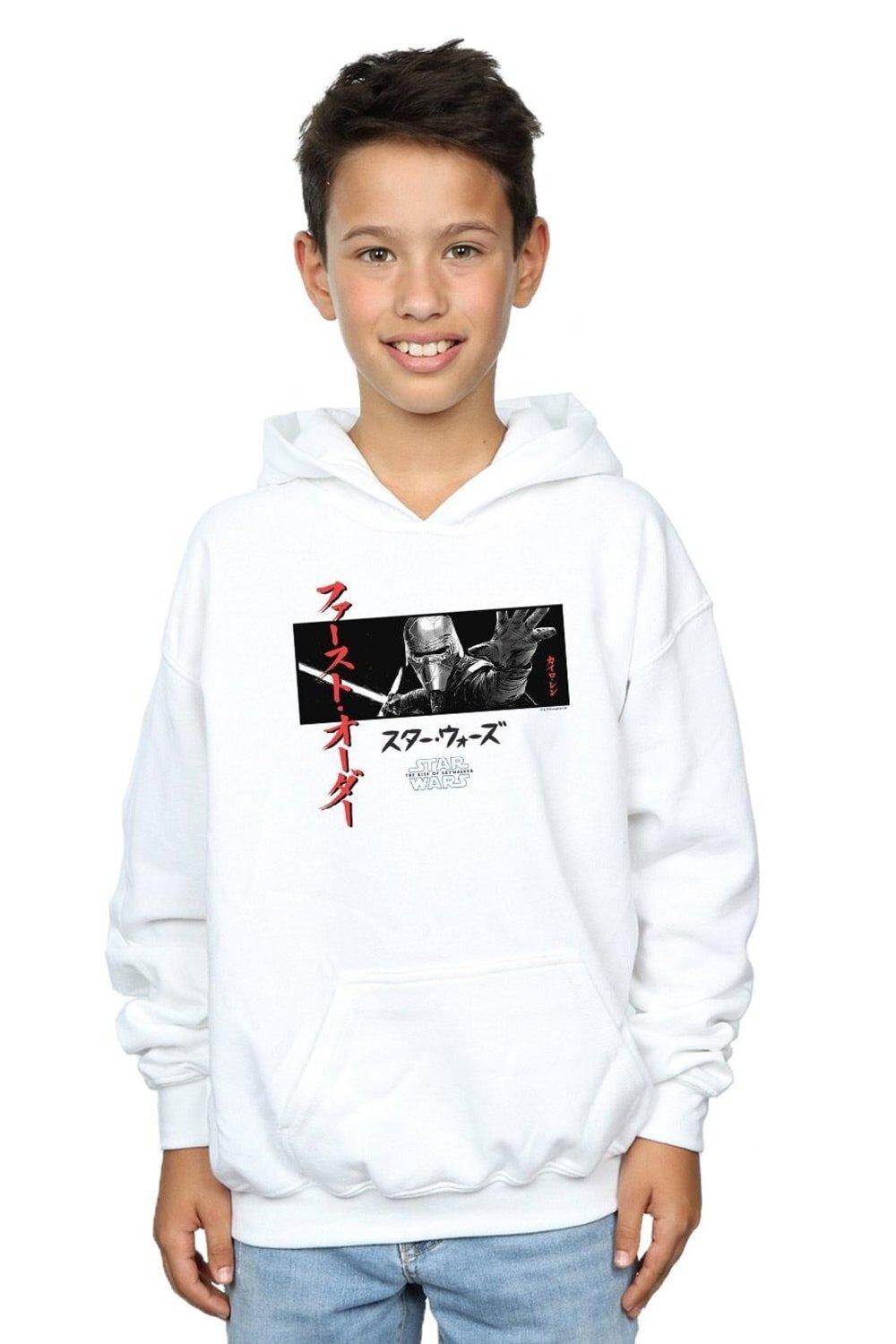 

Толстовка в полоску с рисунком «Звездные войны: Скайуокер. Восхождение» Кайло Рен Катакана Star Wars, белый, Серый, Толстовка в полоску с рисунком «Звездные войны: Скайуокер. Восхождение» Кайло Рен Катакана Star Wars, белый