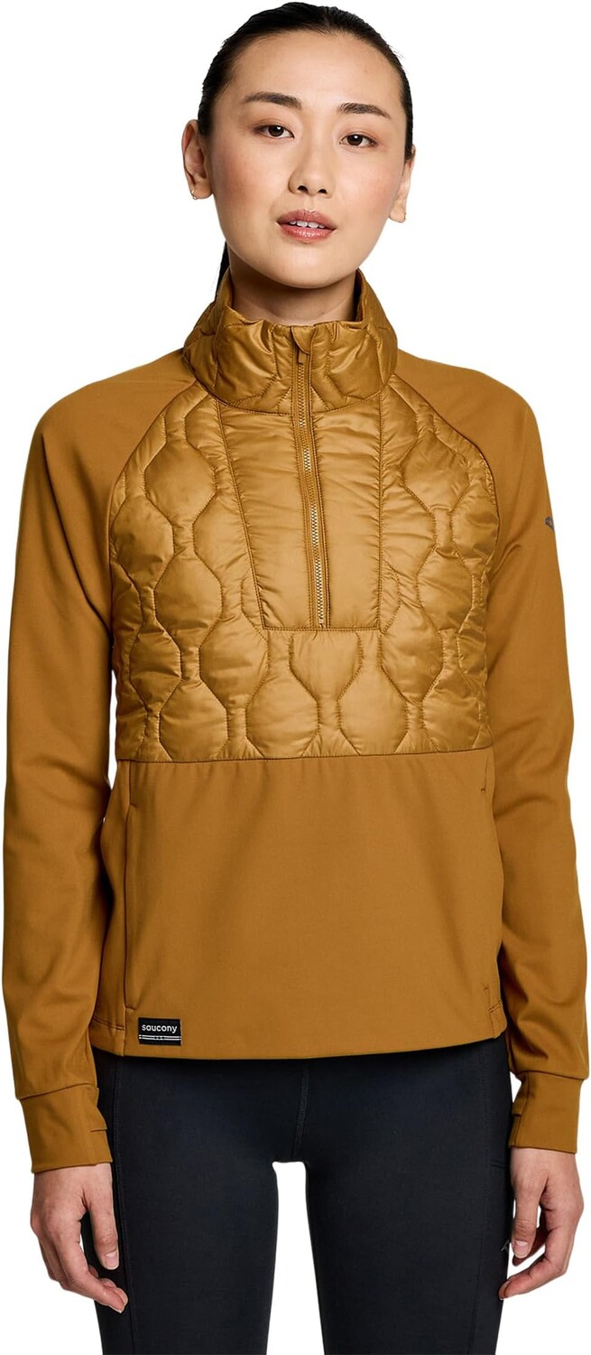 

Топ Saucony Solstice Oysterpuff 1/2 Zip, бронзовый