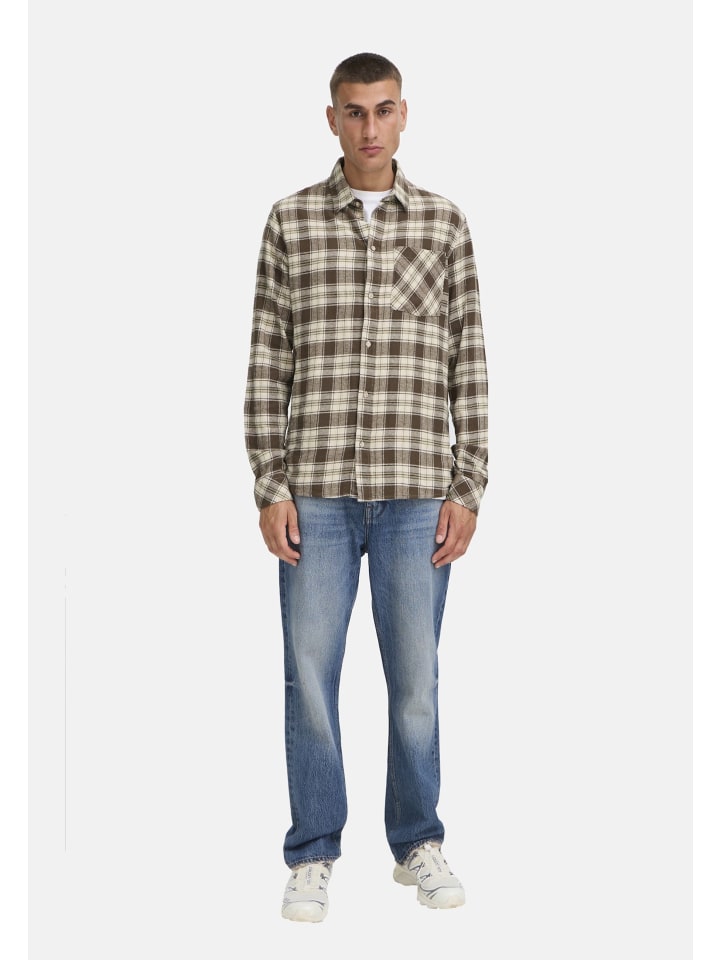 

!SOLID Рубашка «Стив» коричневого цвета