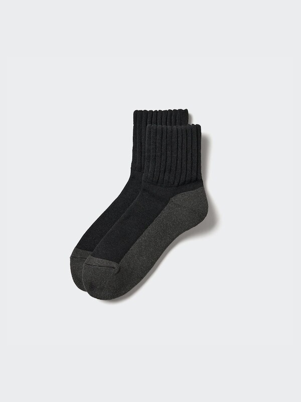 

Носки heattech половинная длина, ворс, мягкая посадка Uniqlo, черный