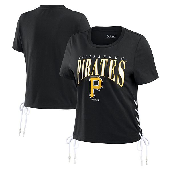 

Женская черная футболка Pittsburgh Pirates с боковой шнуровкой Wear By Erin Andrews, Черный, Женская черная футболка Pittsburgh Pirates с боковой шнуровкой Wear By Erin Andrews