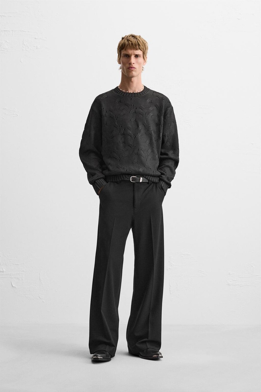 

Широкие брюки ZARA, черный