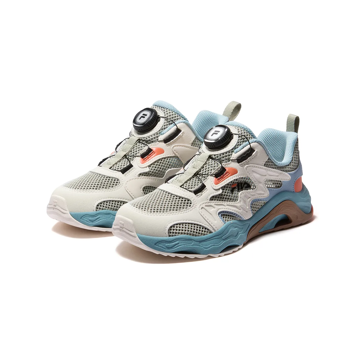 Performance FPF Synthetic Leather, Textile Cushioning Breathable детские Outdoor Shoes FILA KIDS, church stone зеленый/sash белый — фото 4