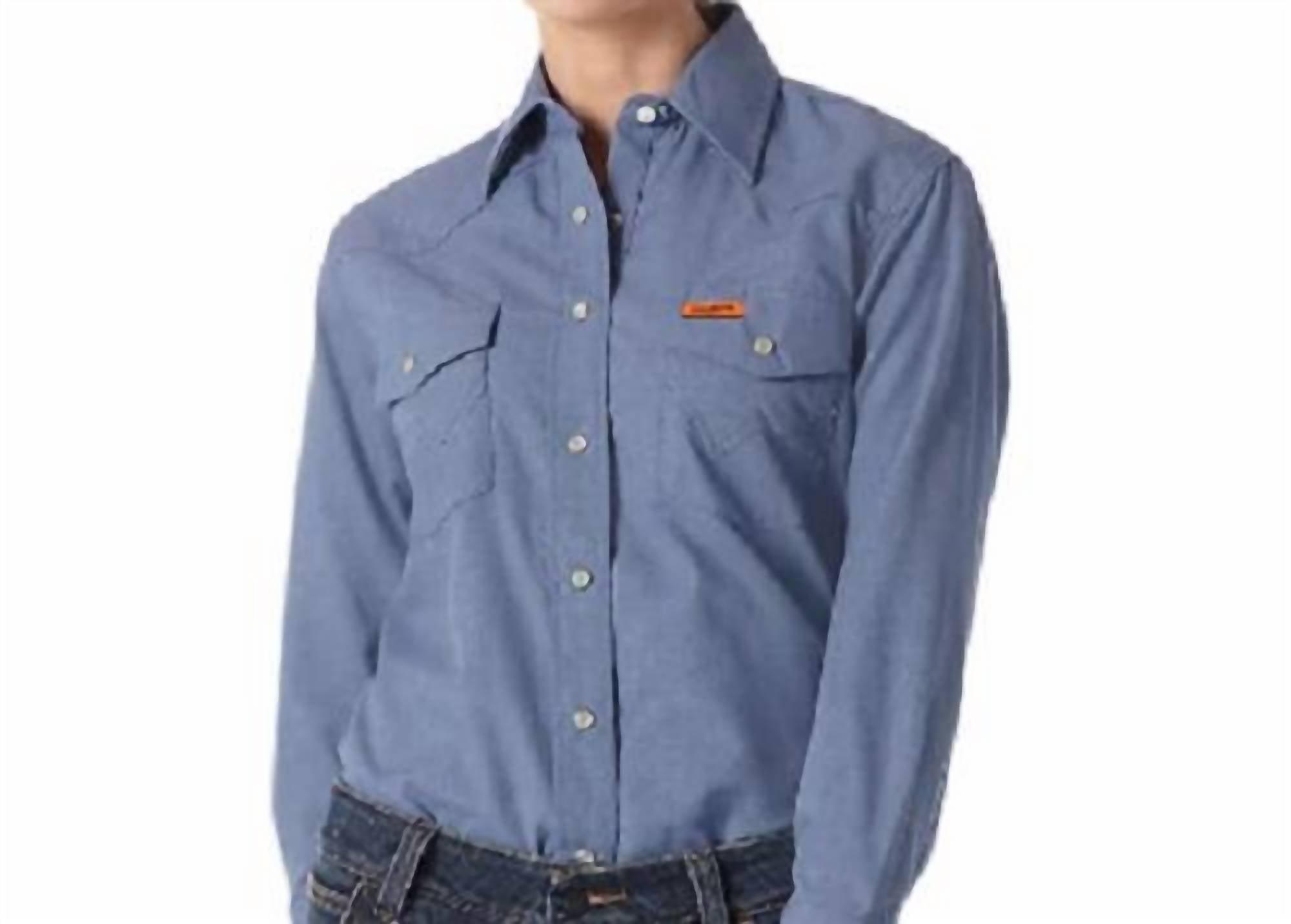 

Огнестойкая джинсовая рабочая рубашка синего цвета Wrangler