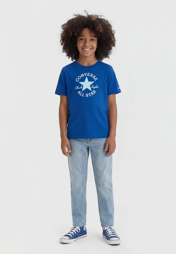 Футболка с принтом в виде нашивки на кеде Converse, Blue/Egret