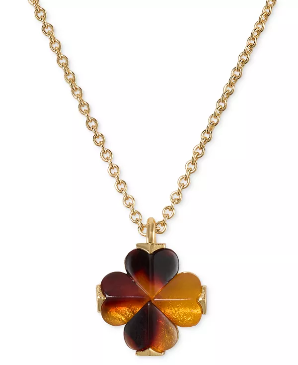 

Миниатюрное ожерелье с подвеской в виде цветка черепахи из кубического циркония Kate Spade New York, tortoise