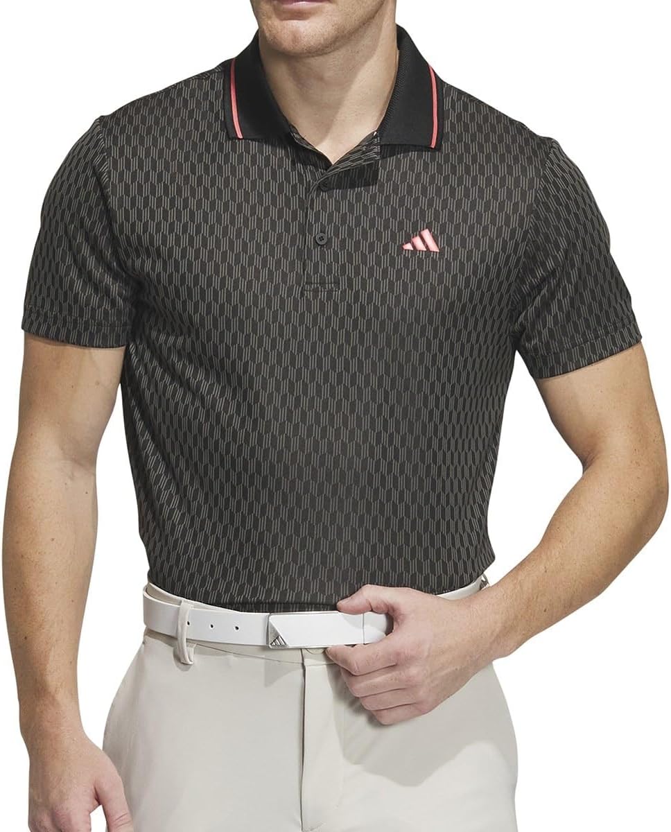 

Поло Adidas Golf ULT365 с сетчатой спинкой и графическим рисунком, черный