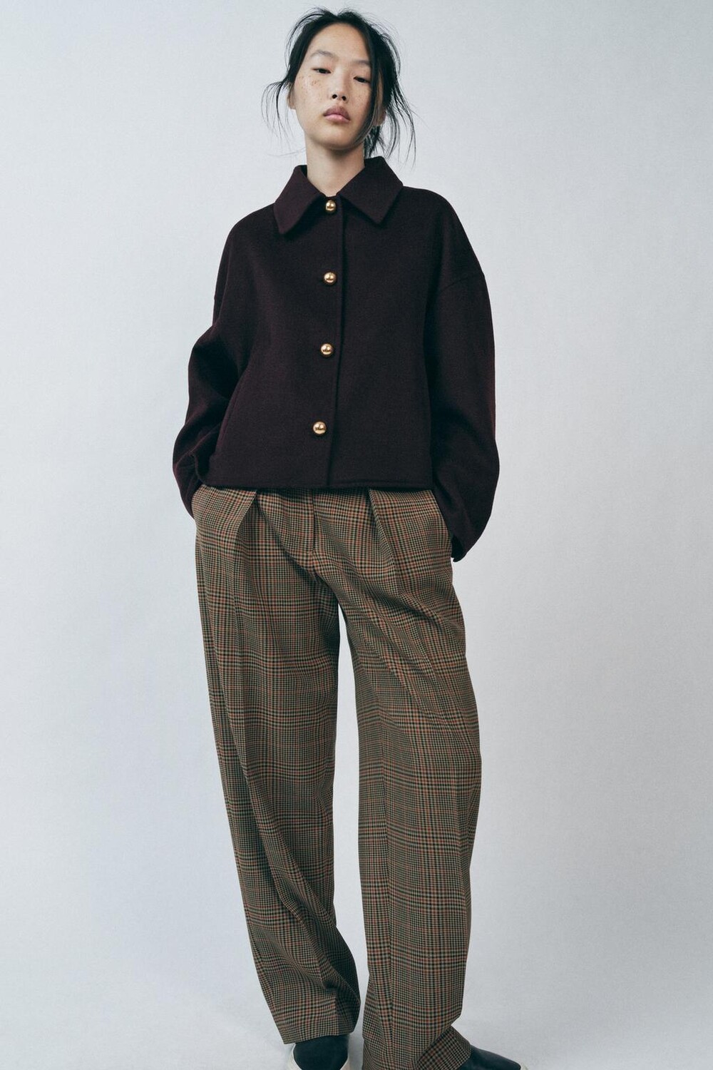 

Шерстяная куртка ZARA, бордовый
