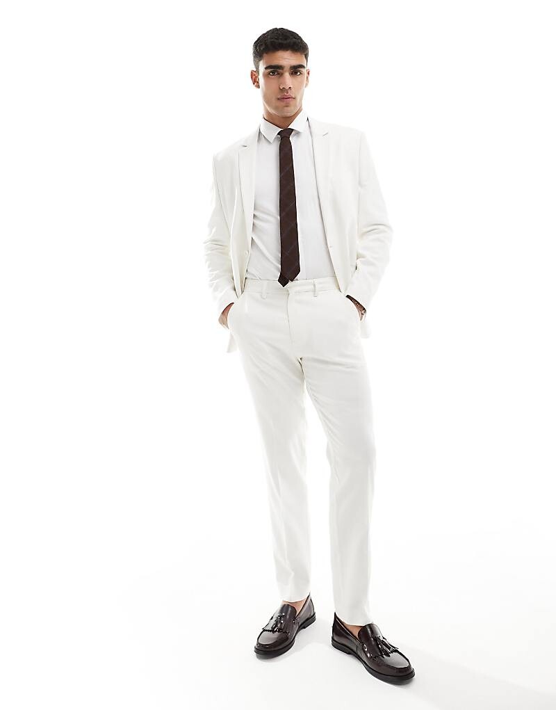 

ASOS DESIGN >> Белый> приталенные костюмные брюки