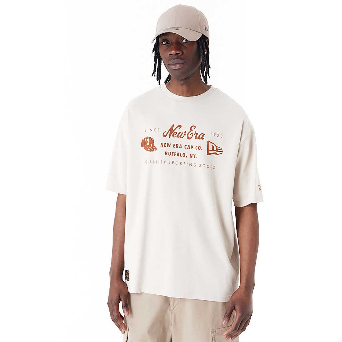 

Футболка NE HERITAGE PATCH OVERSIZED T-SHIRT New Era, цвет Beige