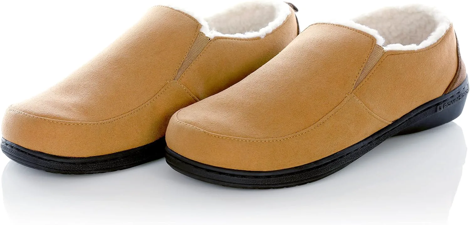 

Мужские ортопедические тапочки PowerStep Archwear с поддержкой свода стопы, амортизирующей подошвой и противоскользящим покрытием, светло-коричневый/темно-серый