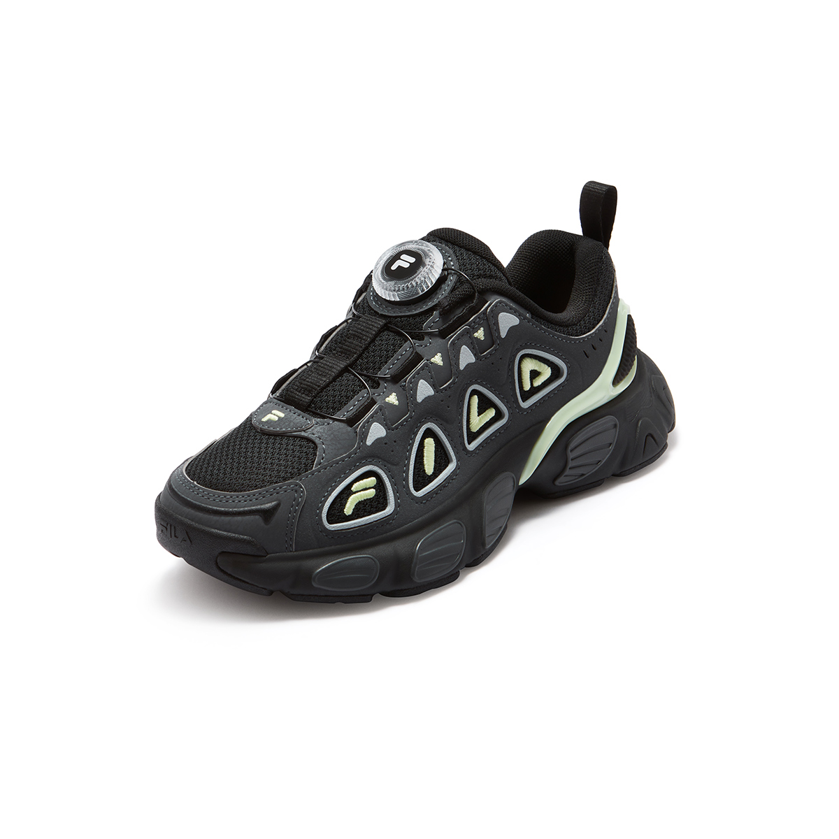 FILA KIDS Легкие беговые кроссовки Heritage FHT с абразивостойкостью и амортизацией, низкие, Black/Castle Gray, детские — фото 3
