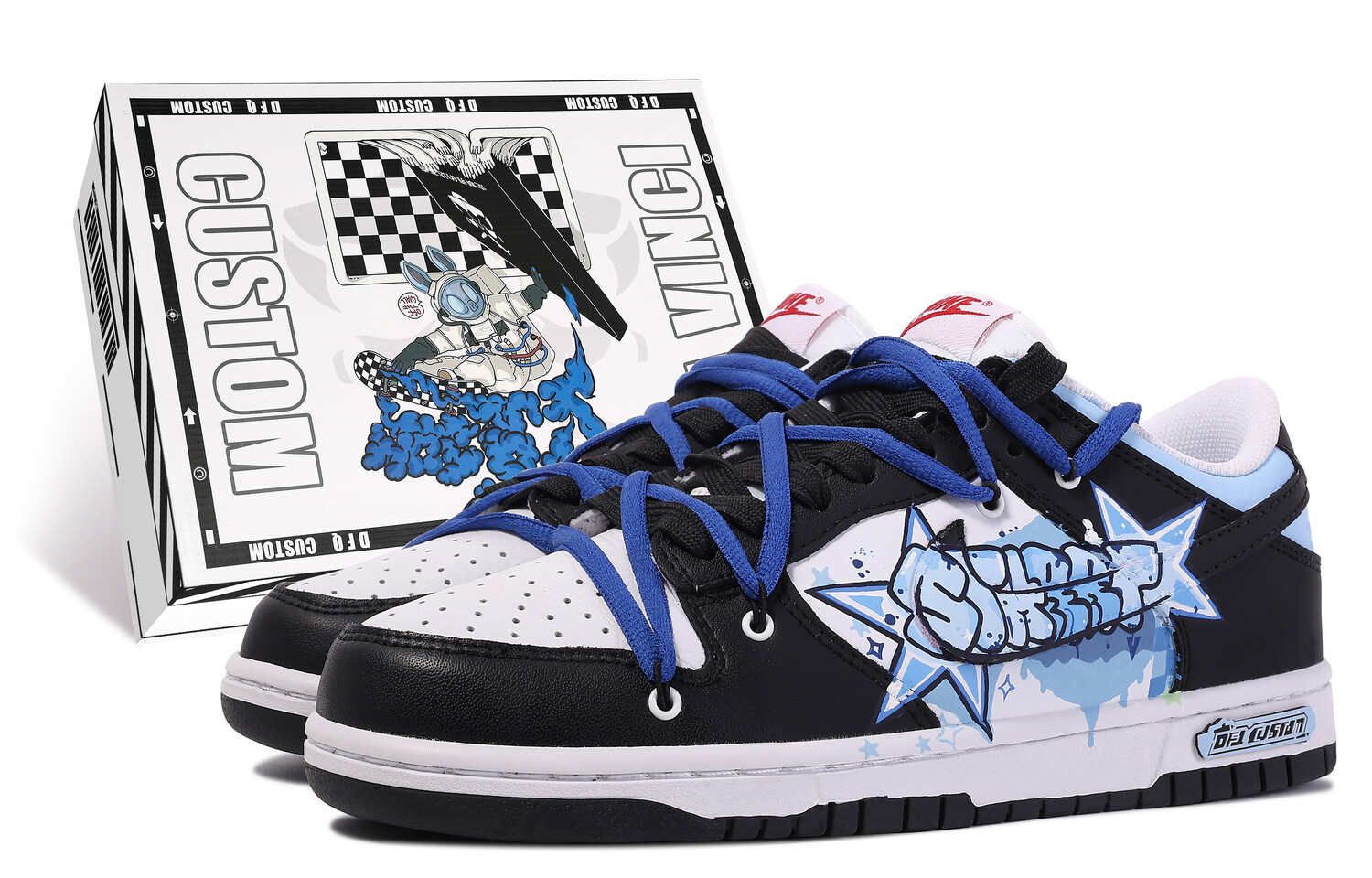 

Кроссовки для скейтбординга Dunk мужские низкие черные/синие Nike, Черный, Кроссовки для скейтбординга Dunk мужские низкие черные/синие Nike