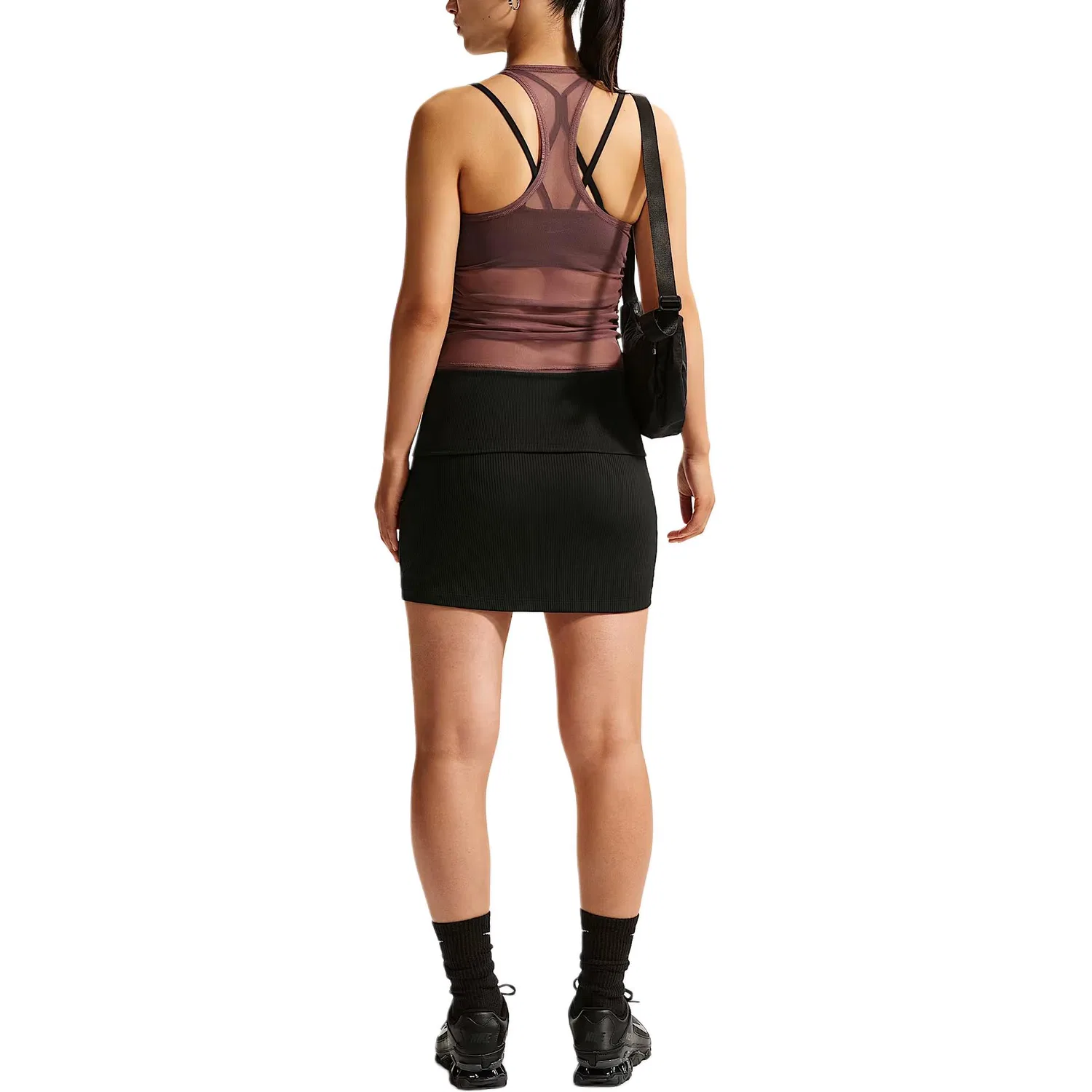 Спортивная юбка Sportswear Chill Knit Casual Short Skirts Women's Nike, Black/Sail White — фото 4