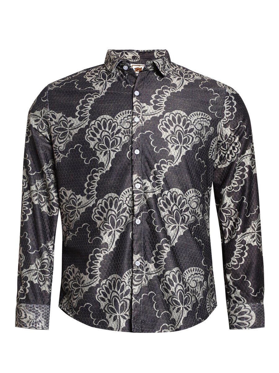 

Рубашка на пуговицах классического кроя Campus Sutra Paislee, черный