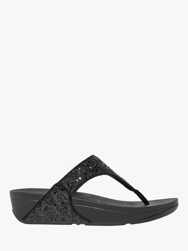 Шлепанцы с блестками от лулу FitFlop, черный