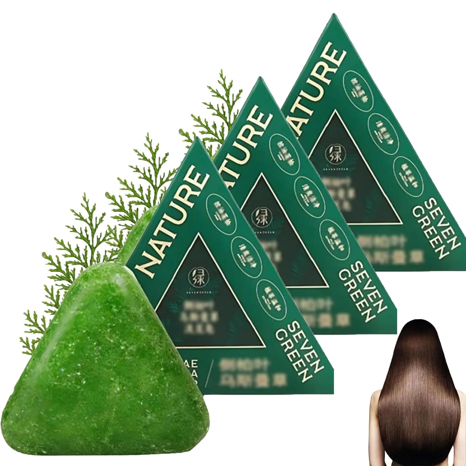 Твердый шампунь Nature Triangle, . Pukmqu, 3 Pieces.