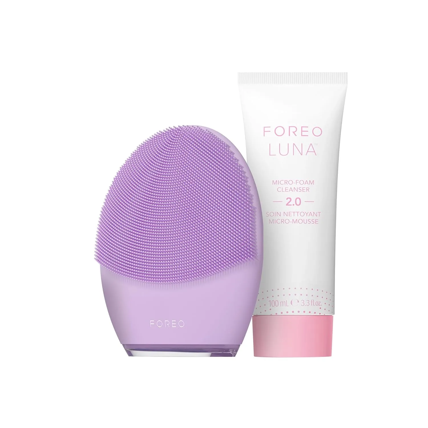 FOREO Deep & Gentle LUNA 4 Sensitive Bundle - щетка для умывания для чувствительной кожи + очищающая пенка LUNA Micro-Foam 2.0, 100 мл - набор для глубокого очищения и массажа, Luna 4 Sensitive Skin Set