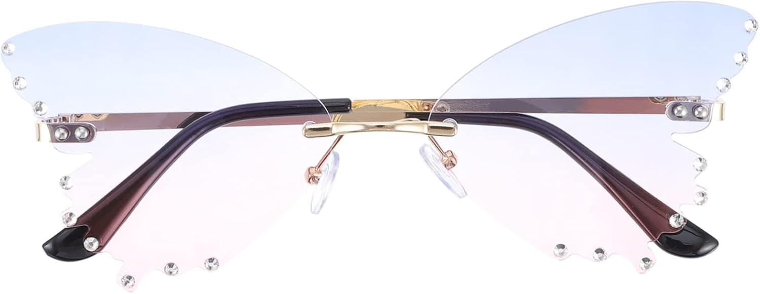 

1 пара модных солнцезащитных очков без оправы для вечеринок, нестандартные декоративные очки для фестивалей, для повседневной носки, прочный материал, уникальный реквизит для фотосессий для женщин и мужчин SHERCHPRY, Multi