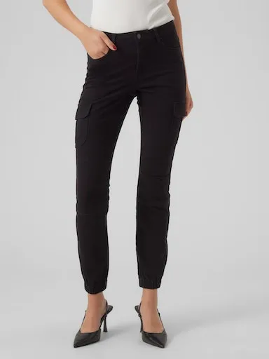 

Брюки-карго Vero Moda "VMIVY MR ANKLE CARGO PANTS NOOS", черный