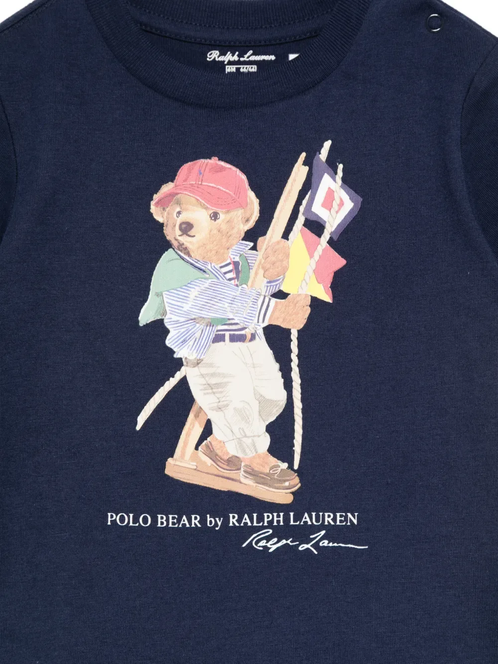 Футболка с изображением медведя POLO RALPH LAUREN KIDS, синий — фото 3