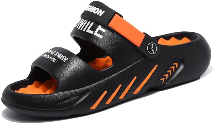 

Мужские домашние тапочки WARKTMY с мягкой подошвой, легкие, для душа, с акупрессурным эффектом и открытым носком, для ходьбы дома и на улице, оранжевый