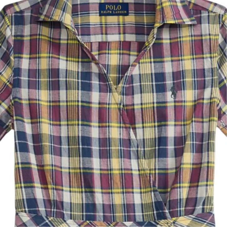 Платье для детей Moderate Mid Length Polo Ralph Lauren, желтый/berry/marine синий — фото 4