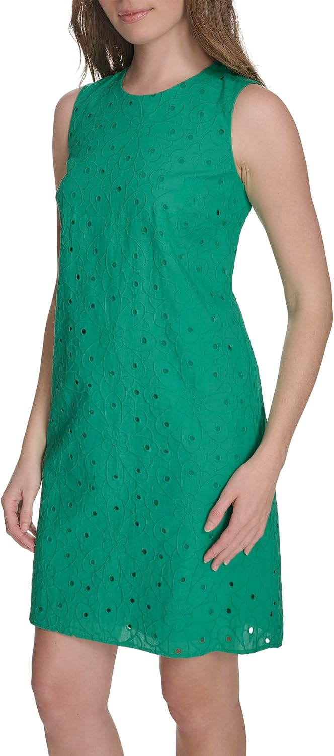 Женское платье-трапеция без рукавов Tommy Hilfiger Meadow с люверсами, Parakeet — фото 3