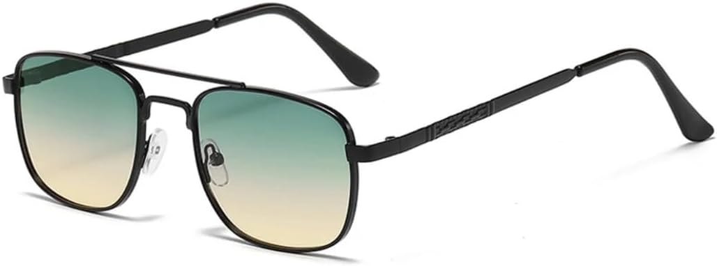 

Солнцезащитные очки с защитой от УФ-излучения UV400 | Большая металлическая оправа с двойным мостиком и градиентными линзами | Для женщин и мужчин, для занятий спортом на открытом воздухе и вождения DSVIGF, Black-greenyellow