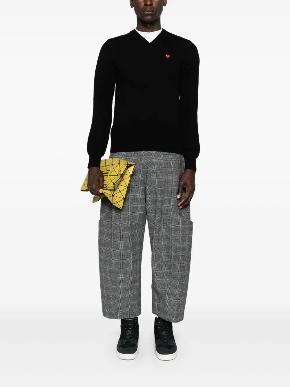 Шерстяной джемпер с нашивкой-логотипом Comme Des Garçons Play, черный — фото 2