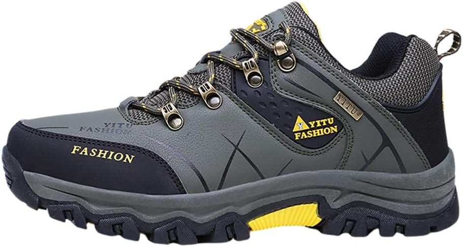 

Кроссовки Kiobrvhe Low-Side Thicken Shoe с низким верхом для улицы, водонепроницаемые кожаные трекинговые кроссовки, большой размер, мужские походные обувь, зеленый