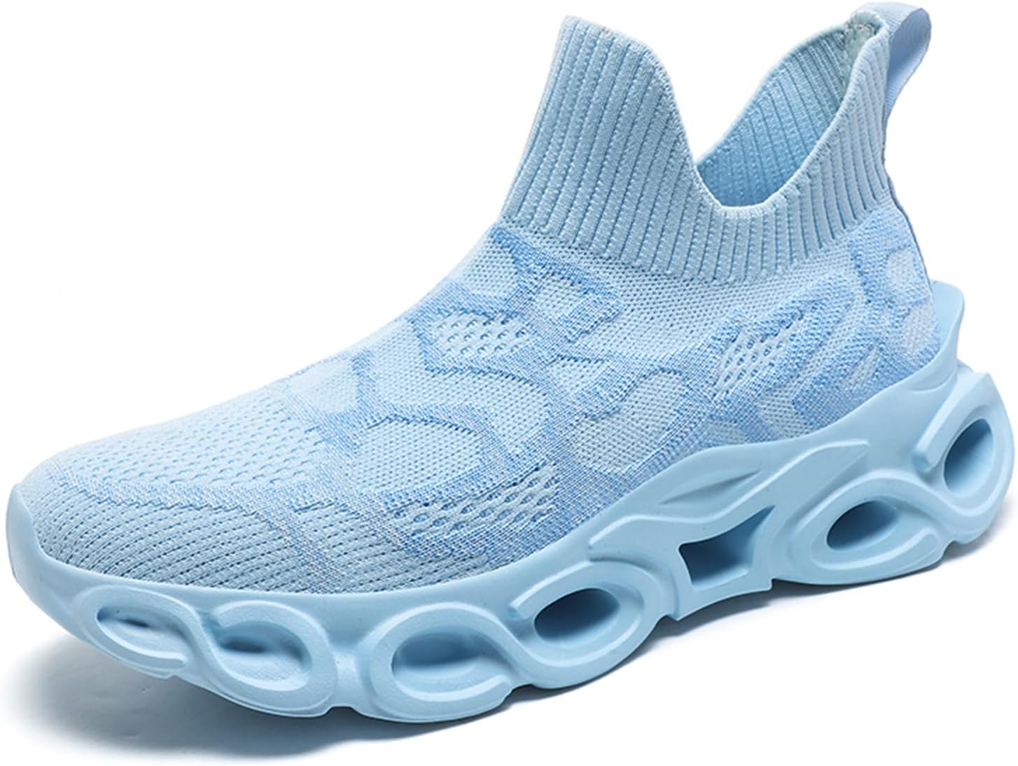 

Мужские высокие носки-кроссовки для ходьбы - легкие дышащие вязаные спортивные беговые кроссовки для повседневного ношения и тренировок в зале Abborora, светло-голубой