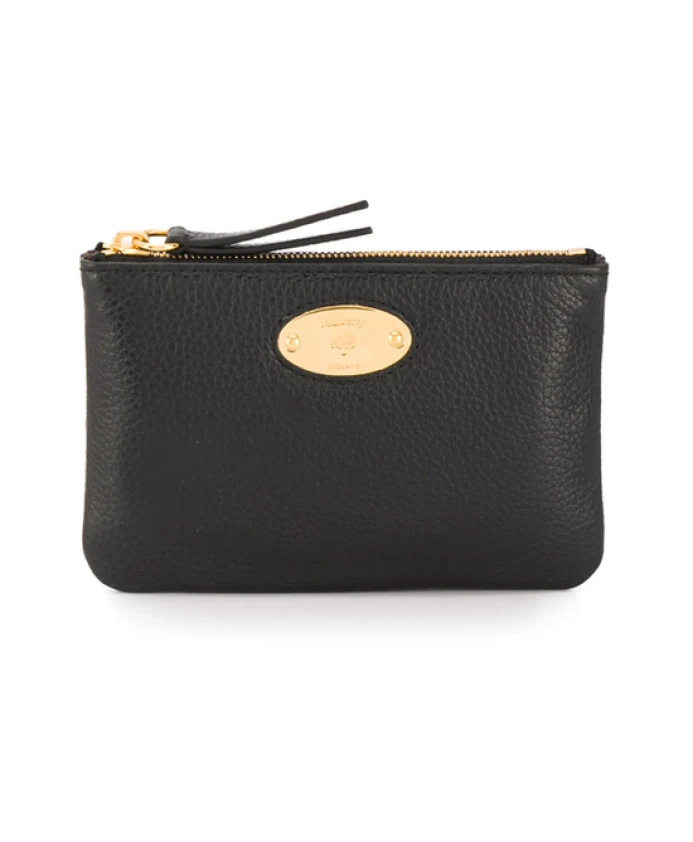 

Черный кожаный кошелек для монет с логотипом. Mulberry, черный