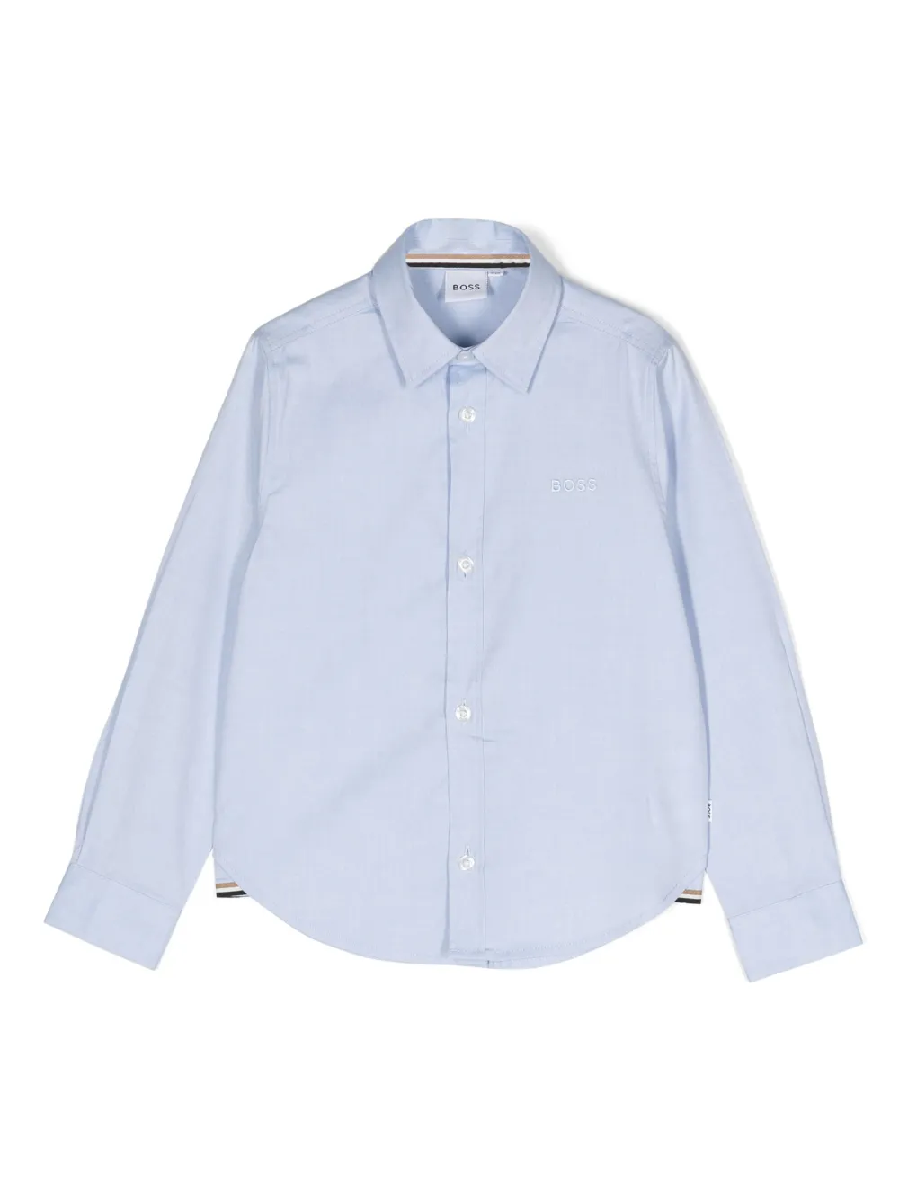 

Рубашка с вышитым логотипом BOSS Kidswear, синий