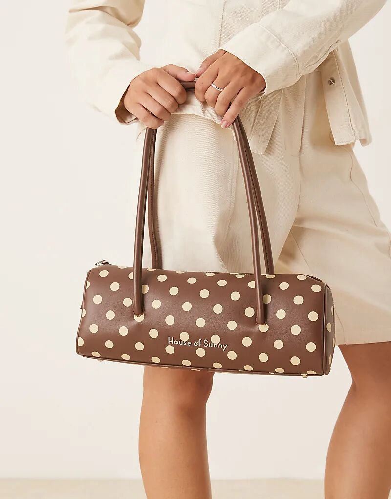 

Сумка через плечо House of Sunny в горошек коричневого цвета