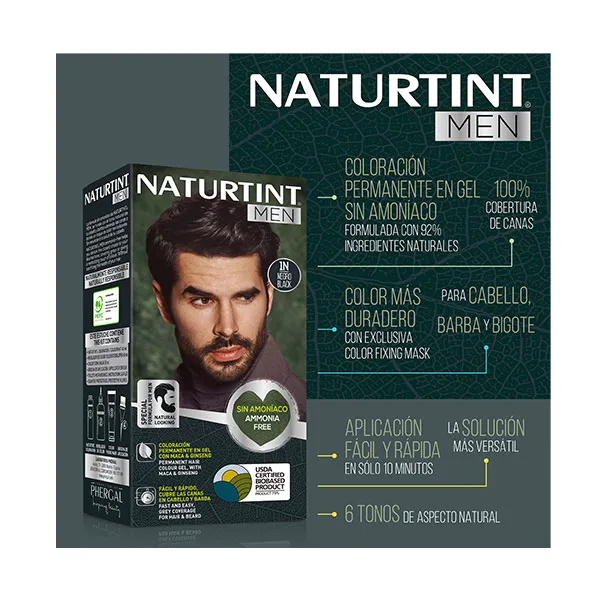 Краситель без аммиака Naturtint Men Tinte Coloración Permanente Naturtint, цвет rubio avellana — фото 3