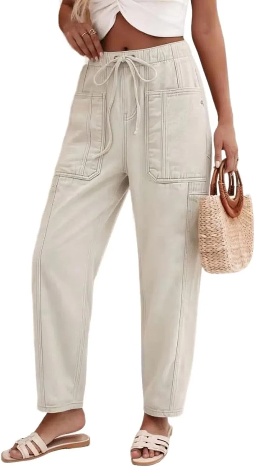 Джинсы прямые широкие женские, White